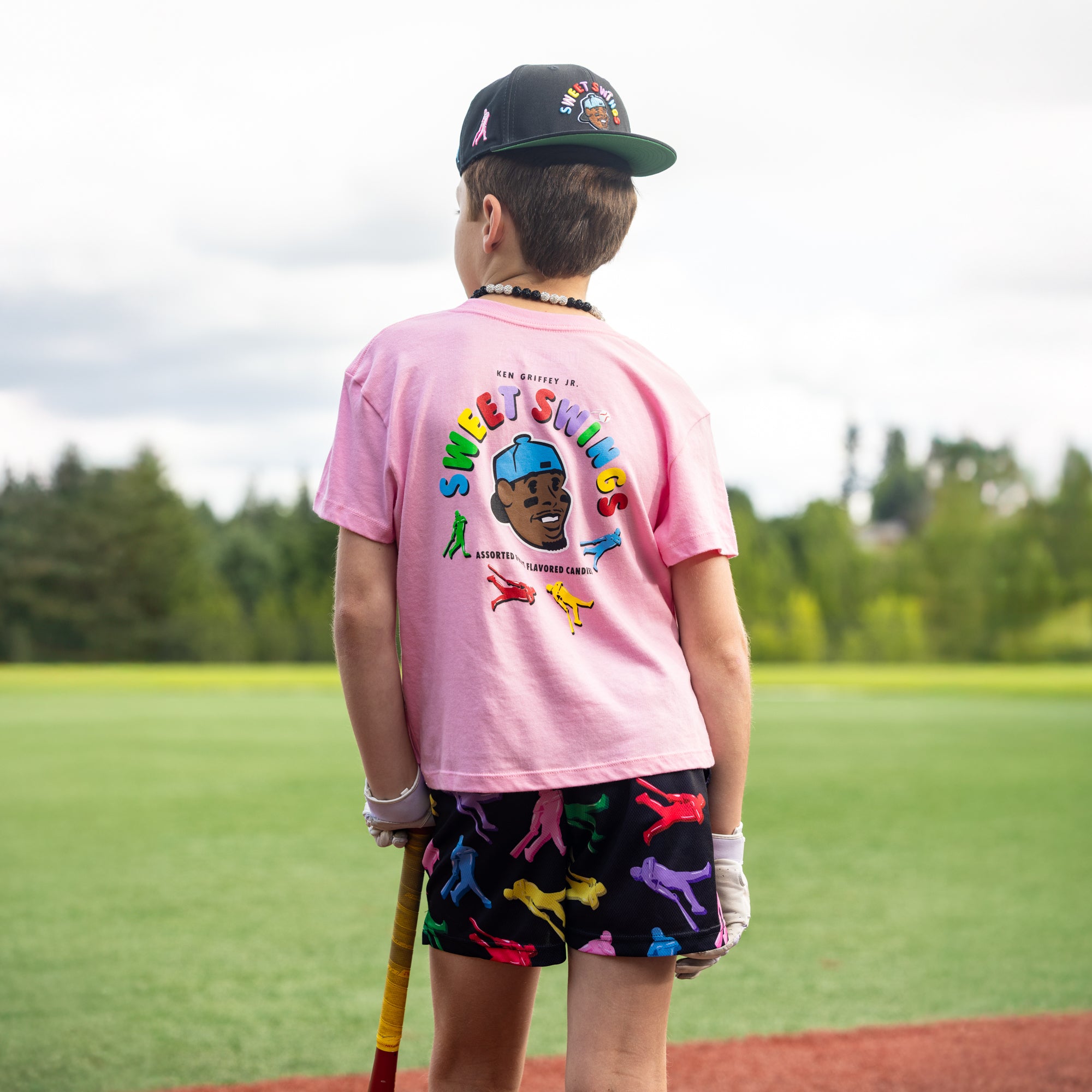 Griffey Jr. Sweet Swings Gummy Candy Youth T-Shirt - Pink