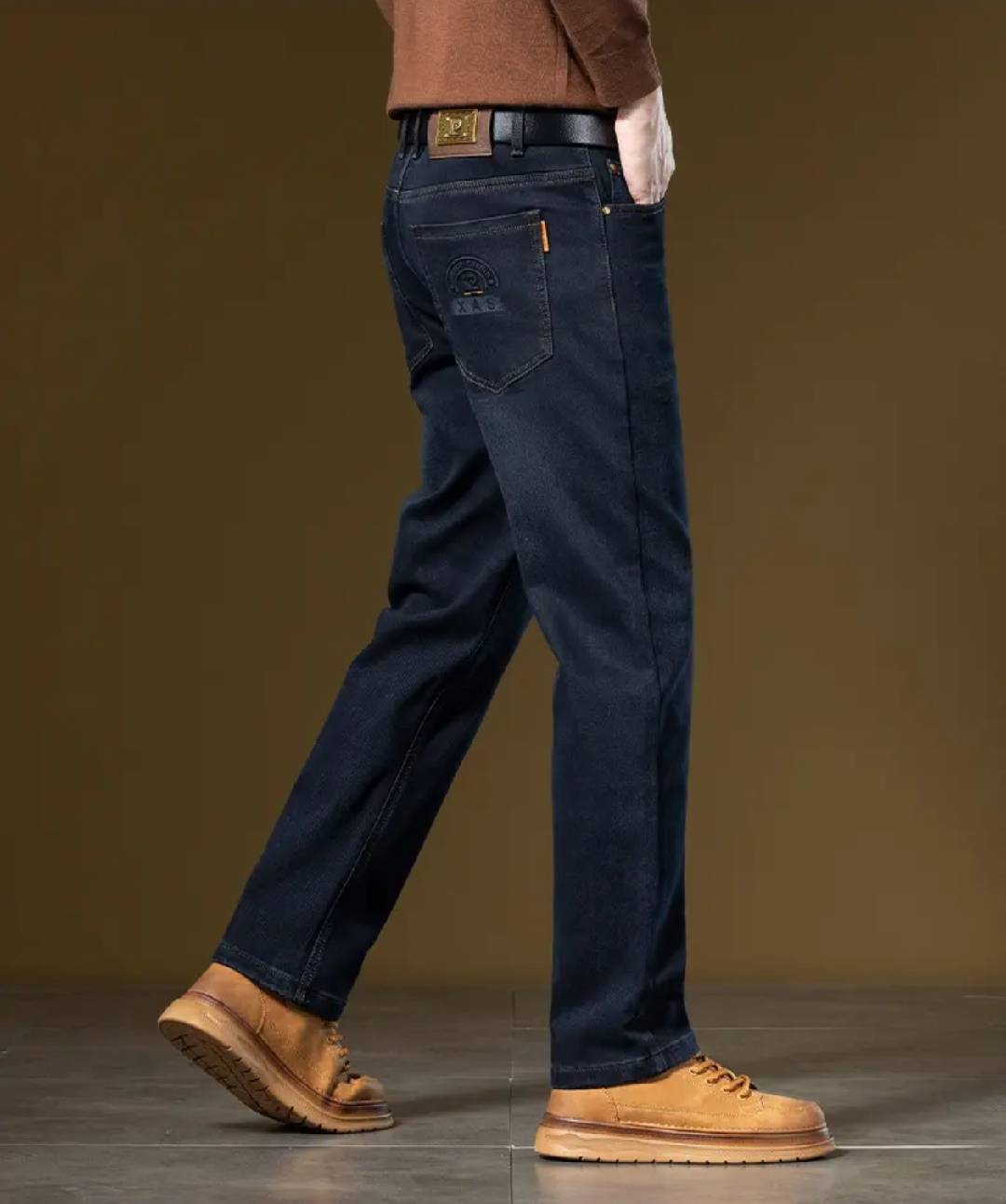 Spring New Men's 100% Pure Cotton Straight - Leg Jeans