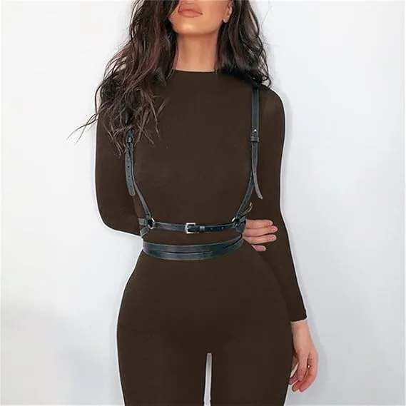 Women's Solid Round Neck Skinny Jumpsuit