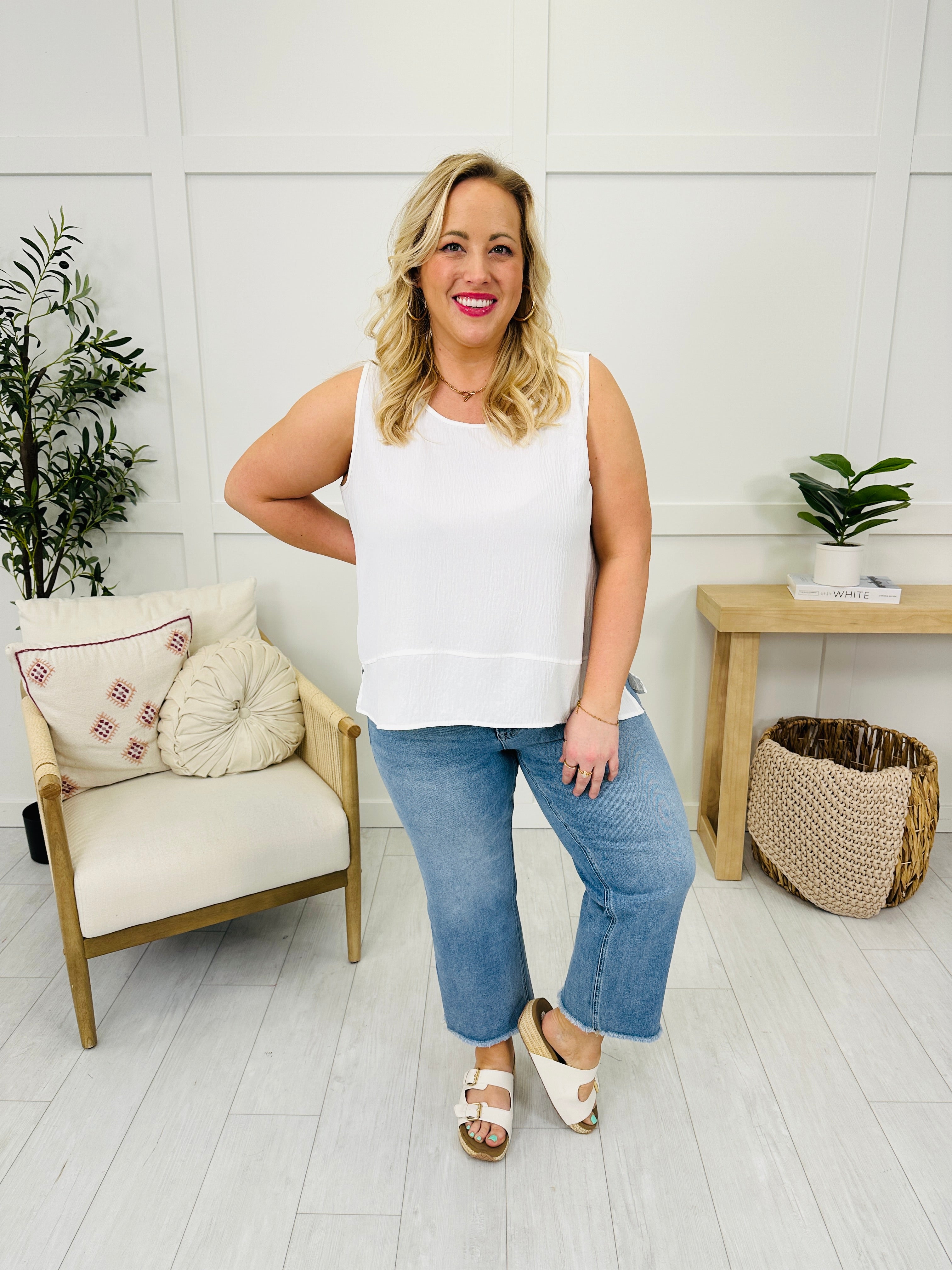 Lovervet A Cut Above Cropped Slim Wide Leg Jeans