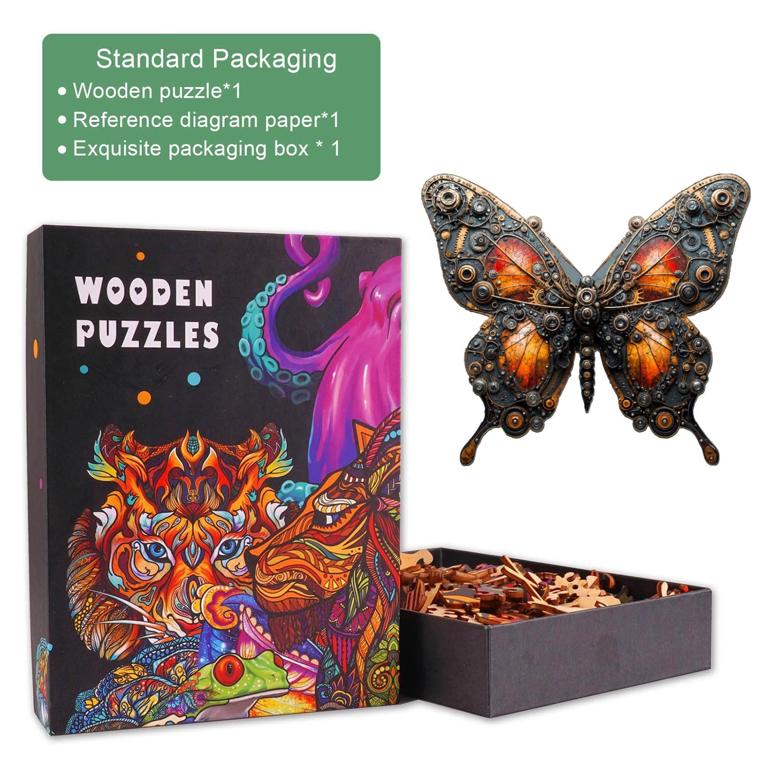 3D Mechanical Butterfly Wooden Jigsaw Puzzle