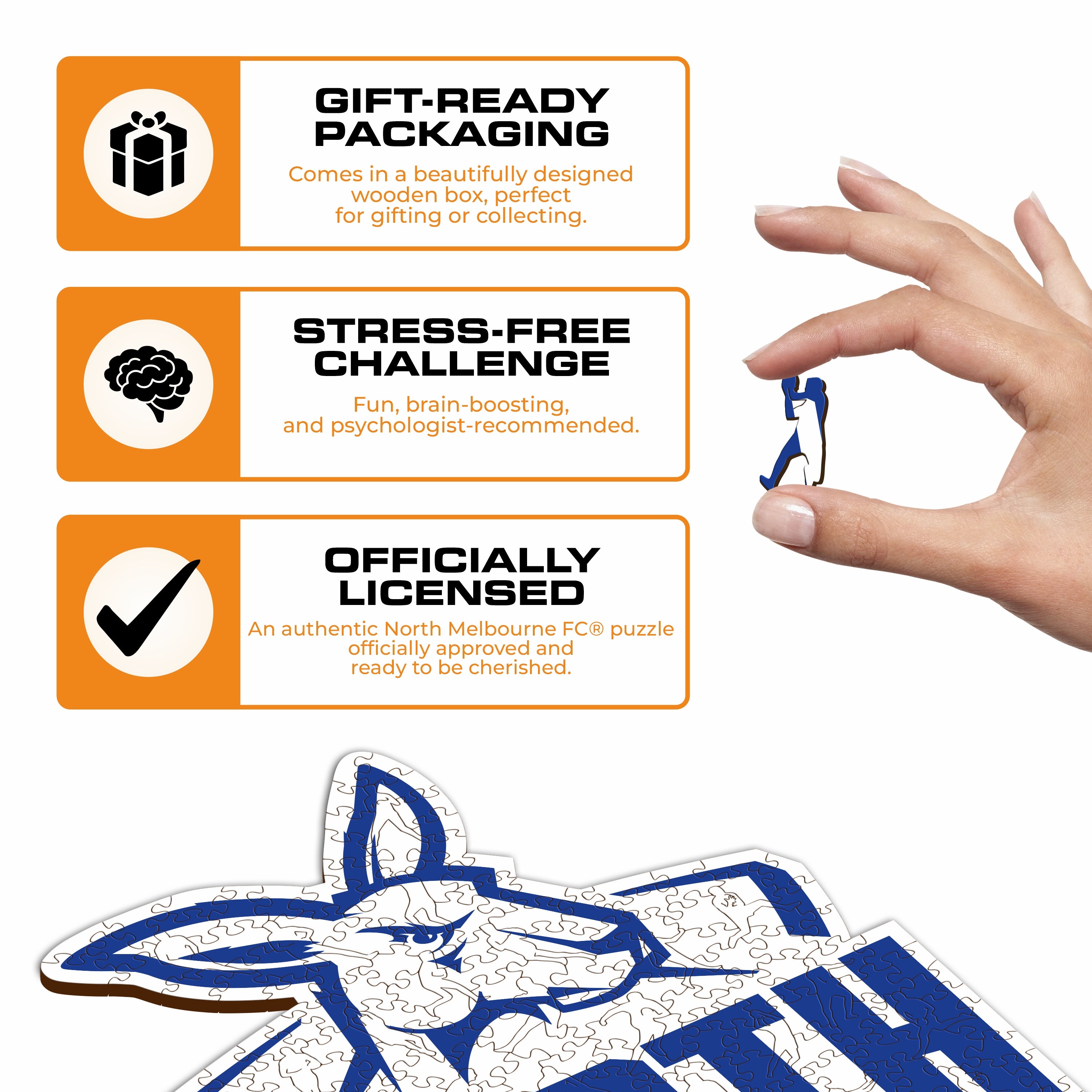 North Melbourne FC Logo - Wooden Puzzle