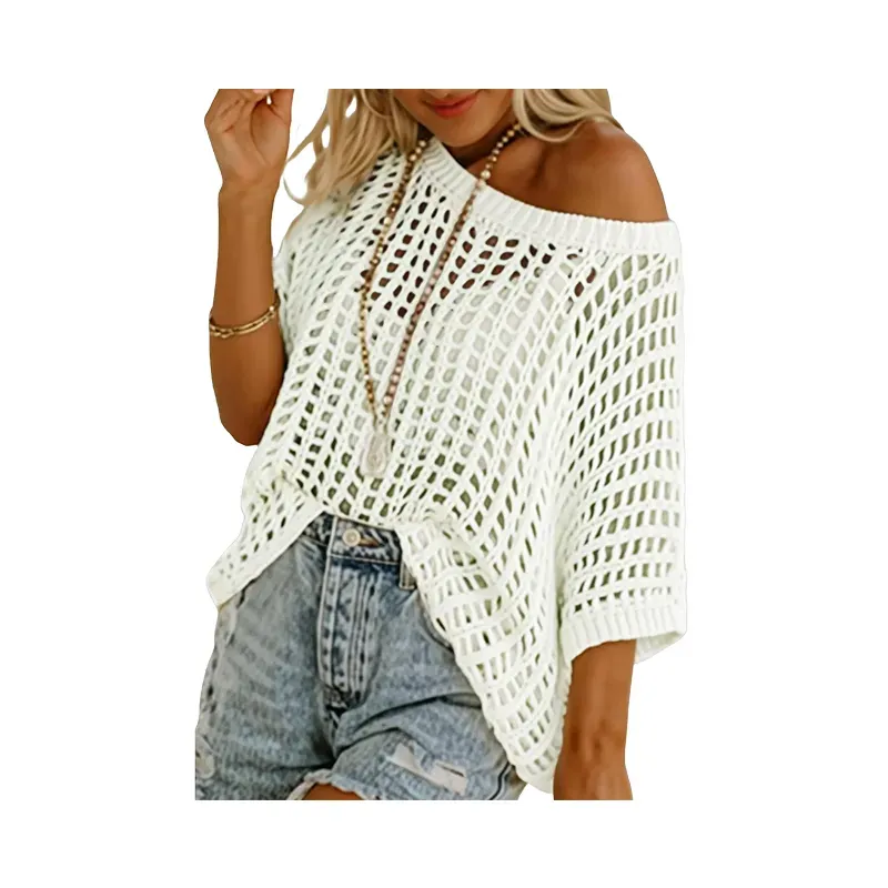 Women's Crochet Hollow-Out Beach Cover-Up & Casual Top