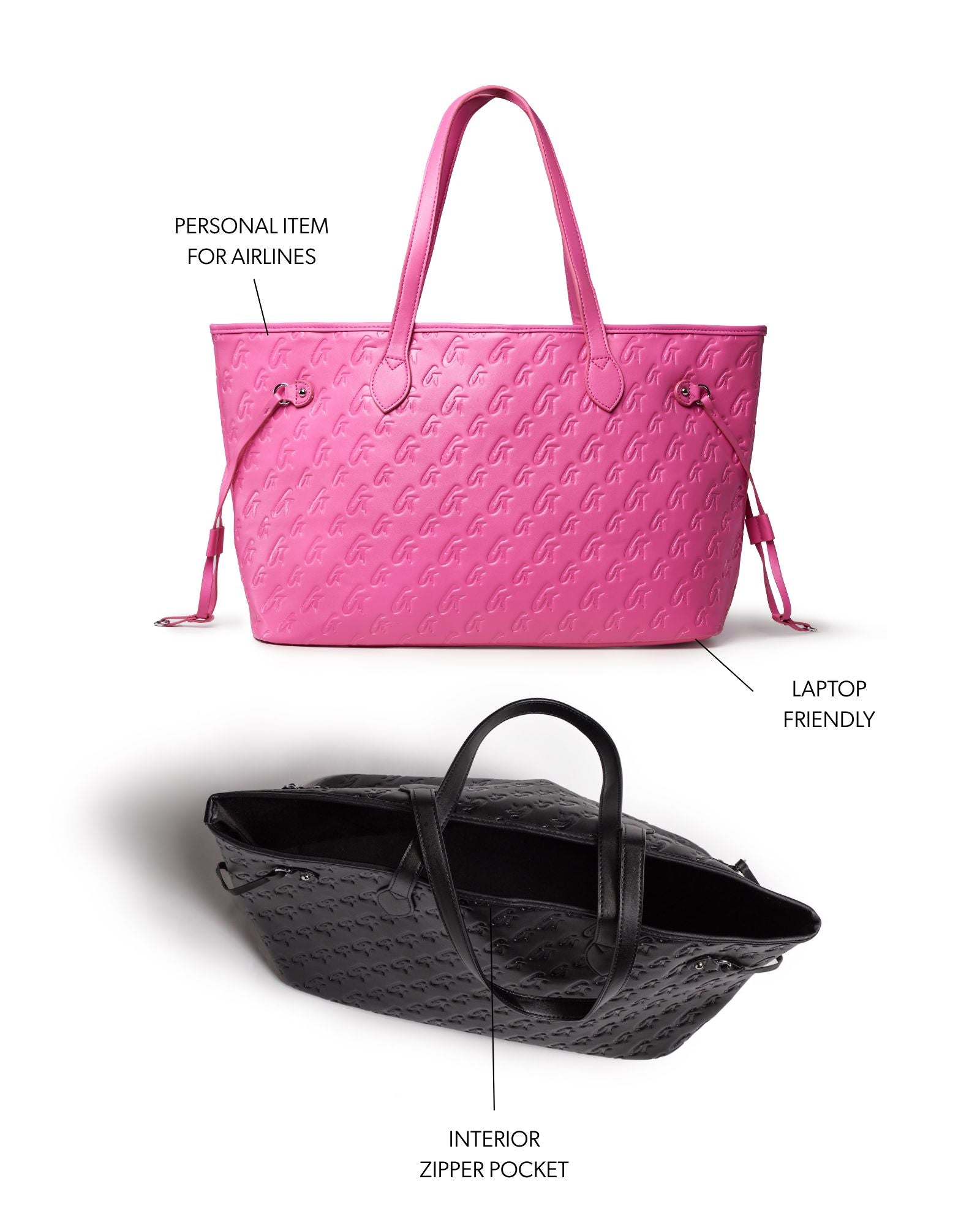 MONOGRAM GLAM TOTE - HOT PINK