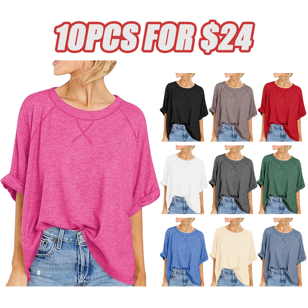 Womens Oversized Tshirts Casual Summer Tops Short Sleeve Loose Fit Tunic T Shirts