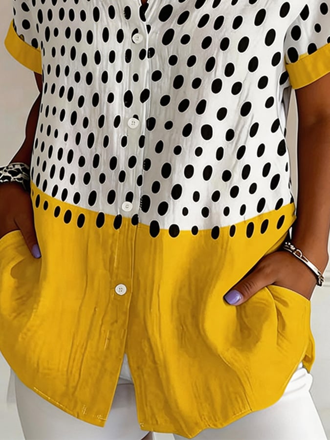 Women's Casual Collared Striped Print Shirt- Fast Shipping