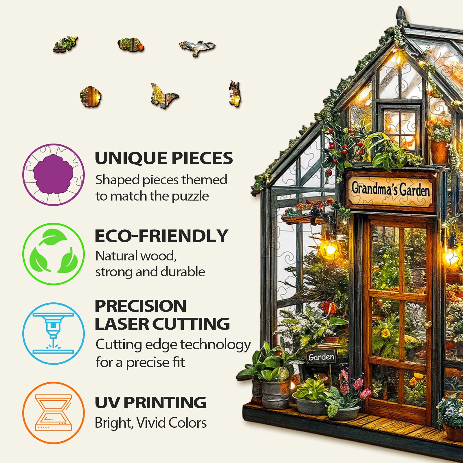 Grandma's Garden Wooden Jigsaw Puzzle