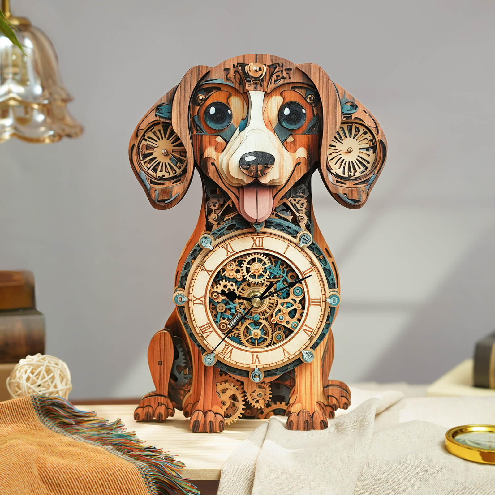 Dachshund – DIY Wooden Clock, 3D Puzzle Craft Kit