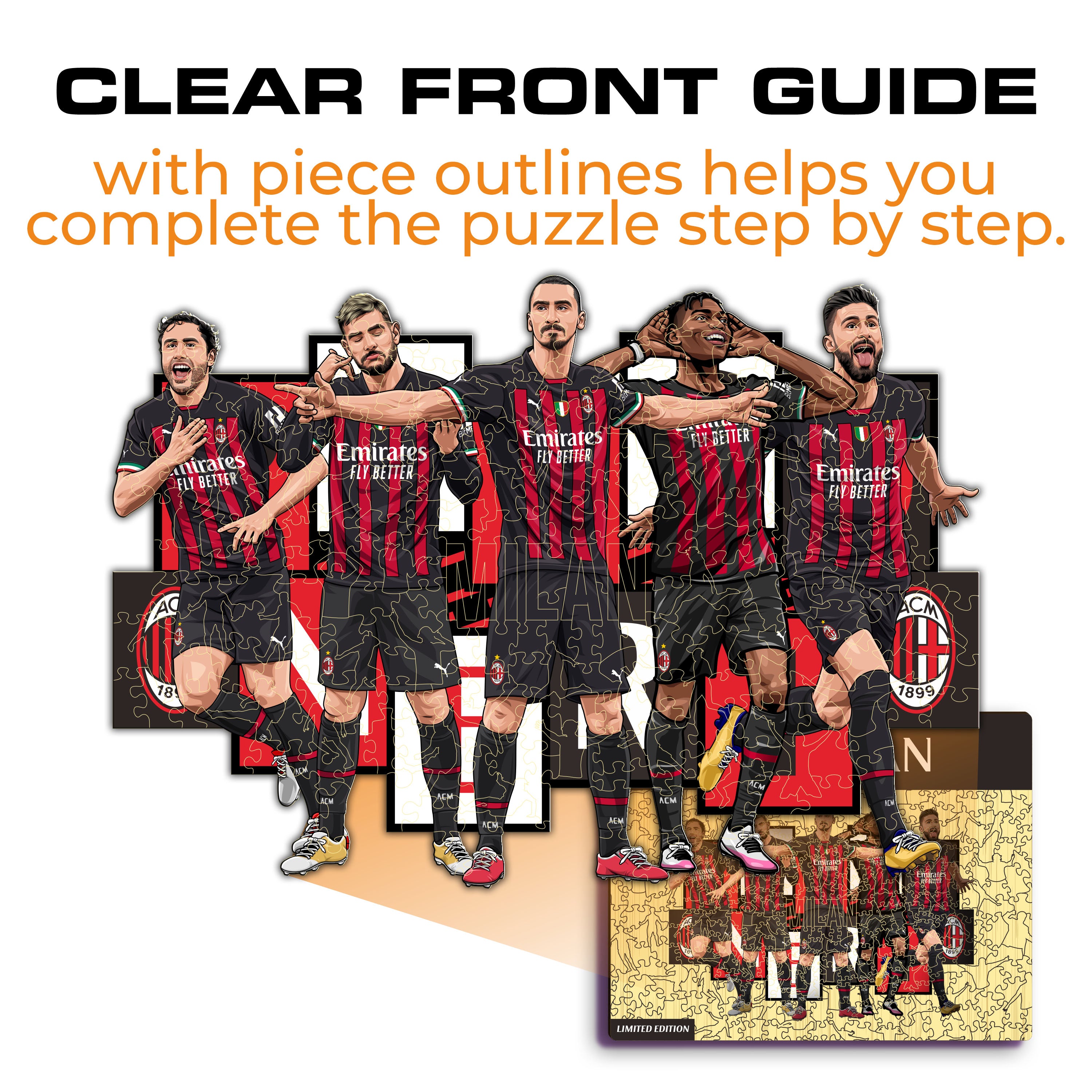 AC Milan® 5 Players - Wooden Puzzle
