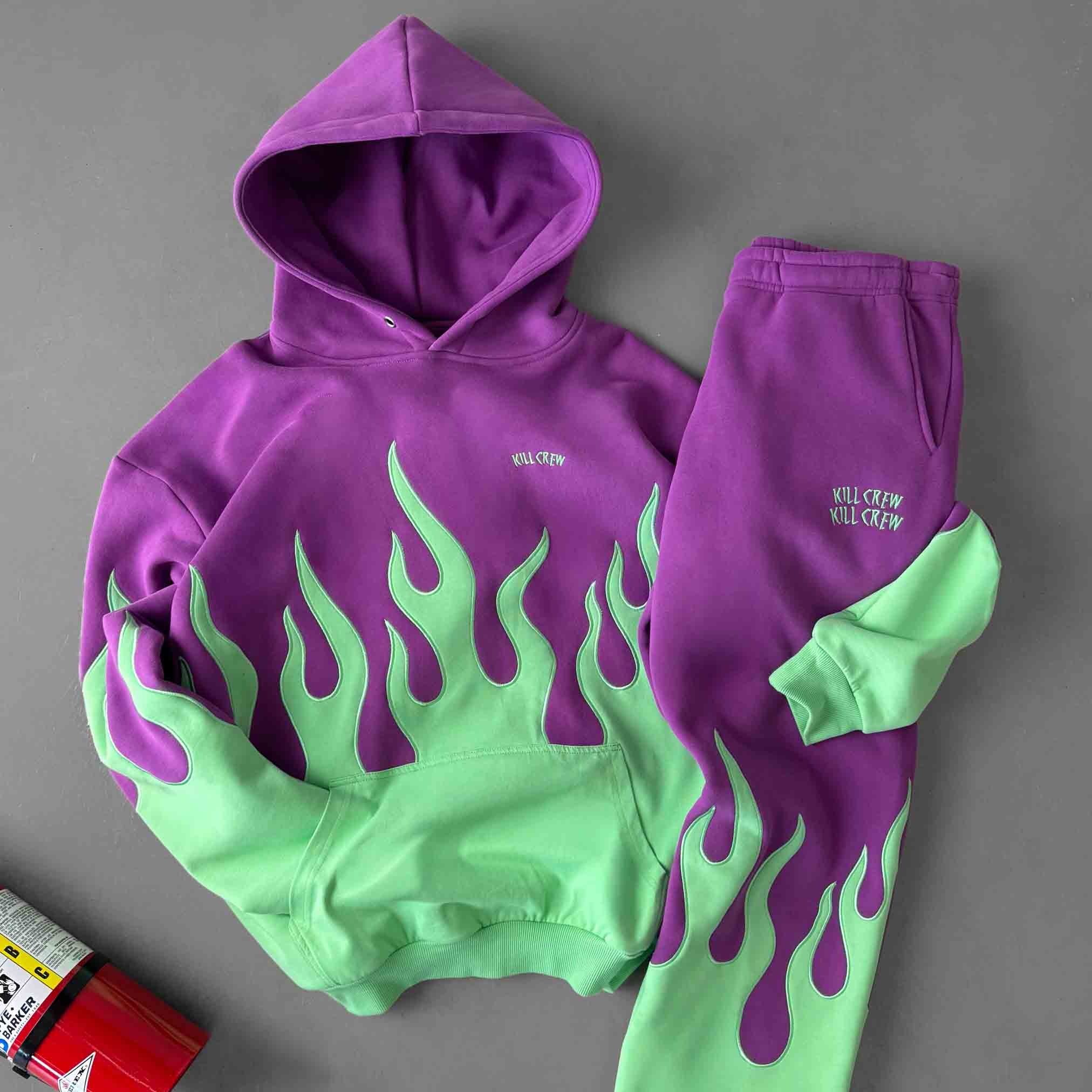 PREMIUM HEATER SWEATS - PURPLE / GREEN