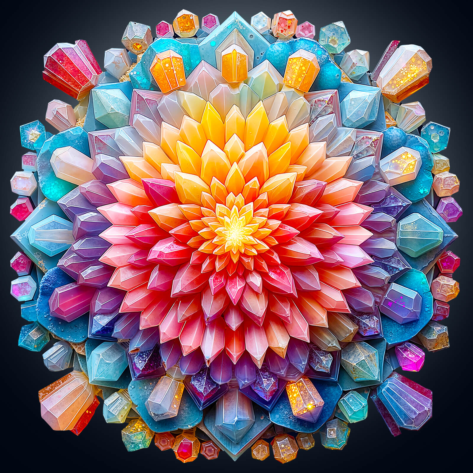 Crystal Mandala Wooden Jigsaw Puzzle