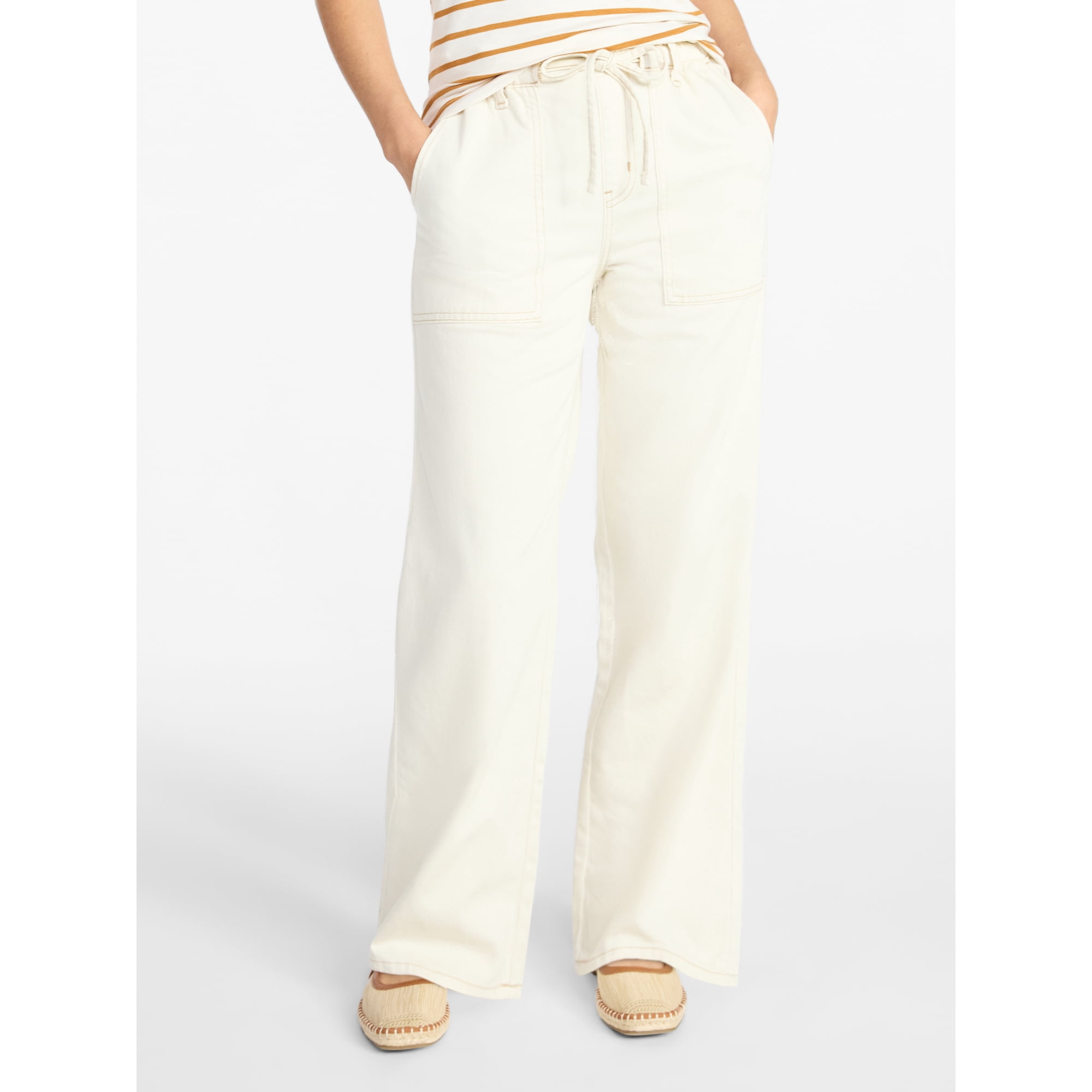 👖Women’s Pull-On Wide Leg Jeans – 30” Inseam Casual Comfort Denim