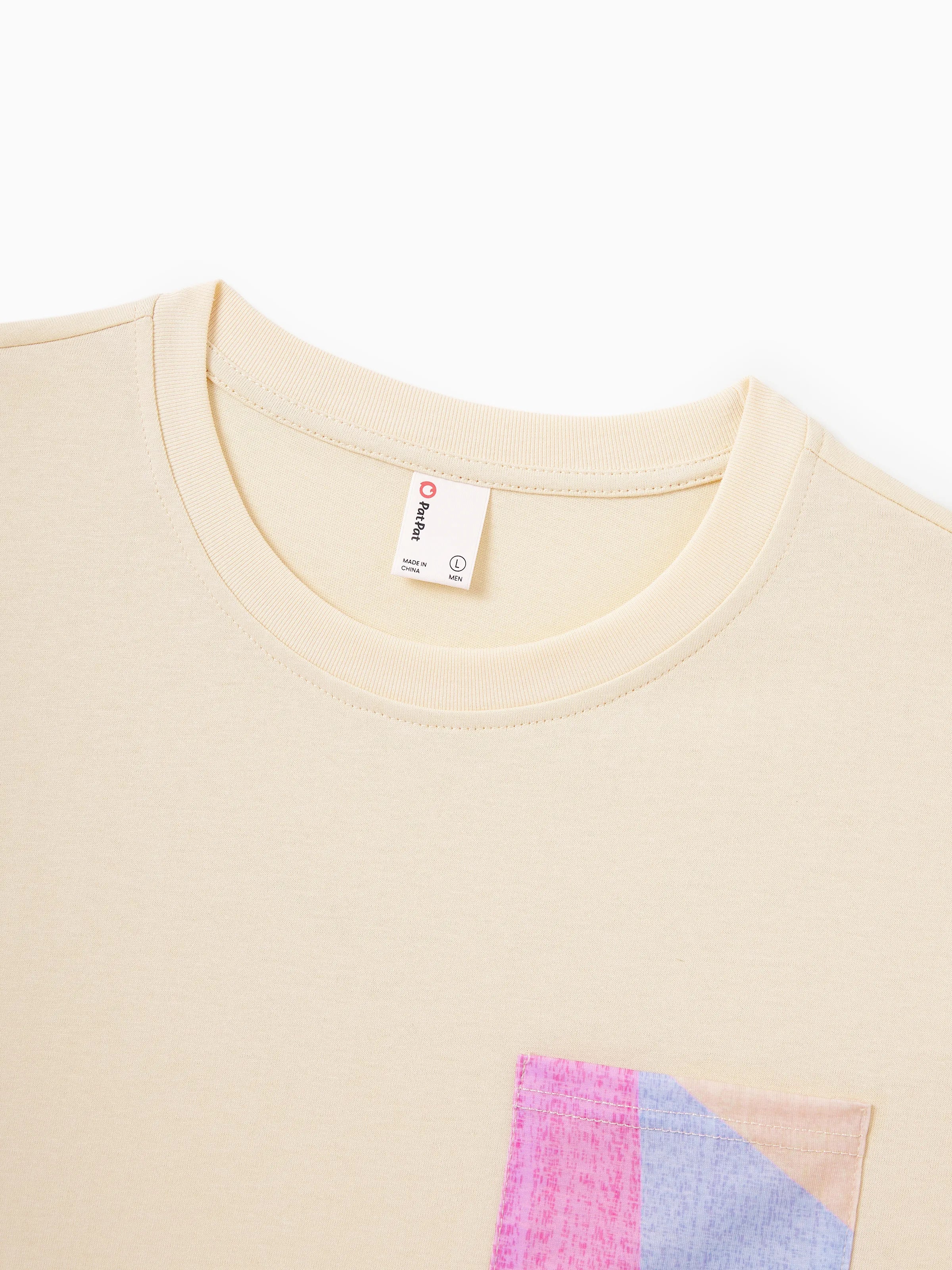 Family Matching Outfits Set Colorblock Sleeveless Strappy Dress or Short-sleeve T-shirt Multi-color