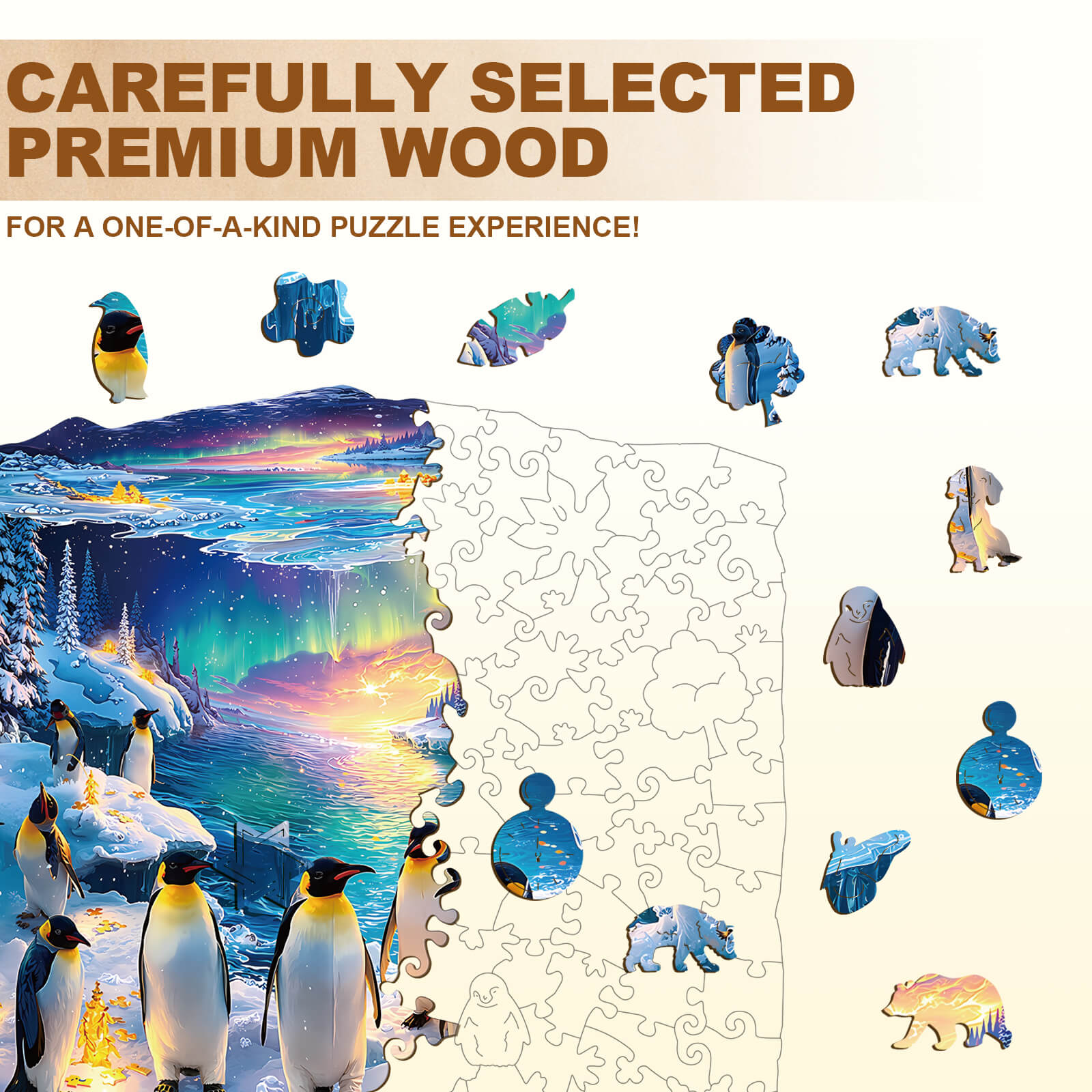 Frozen polar Penguin Wooden Jigsaw Puzzle