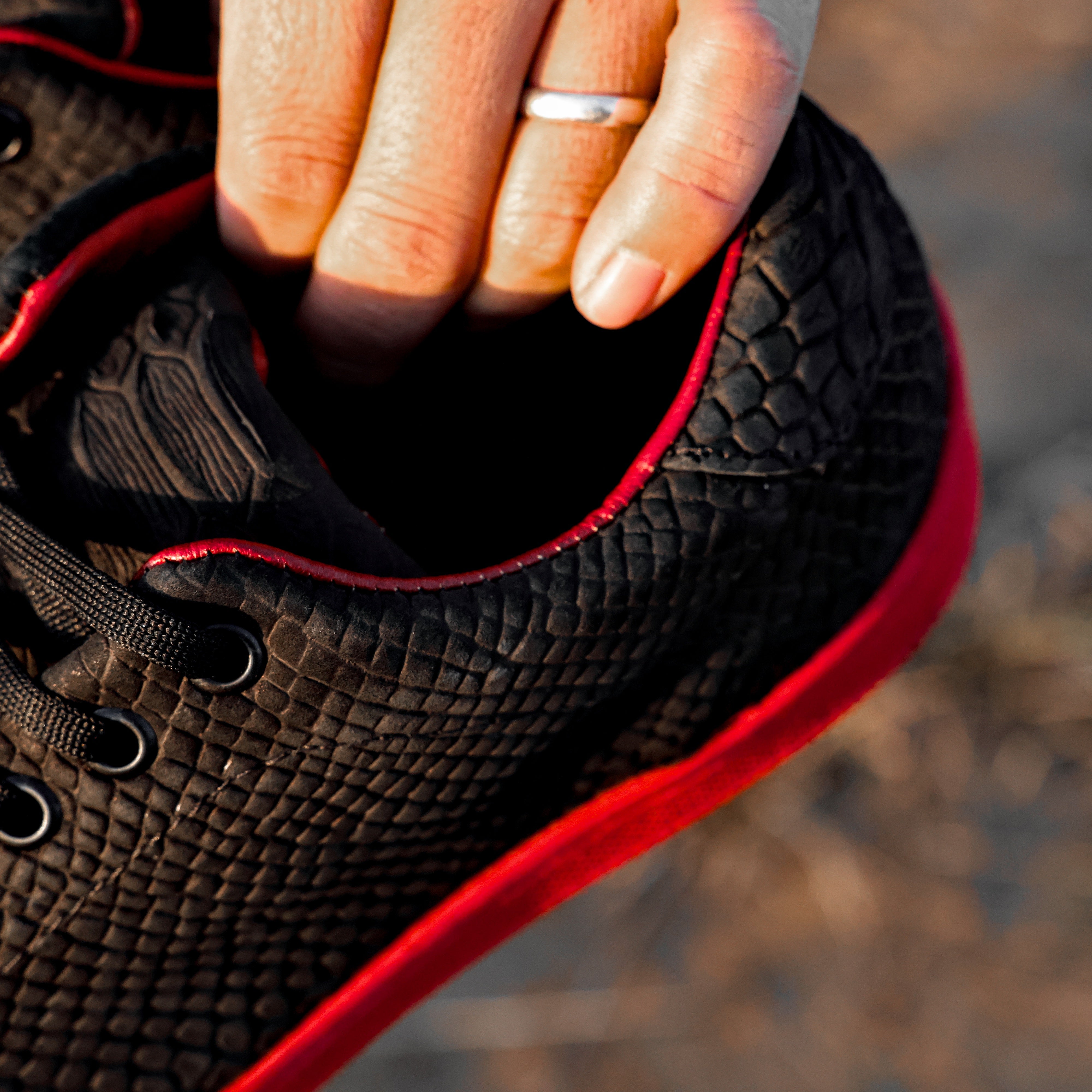 Matte Black Python Leather Shoes