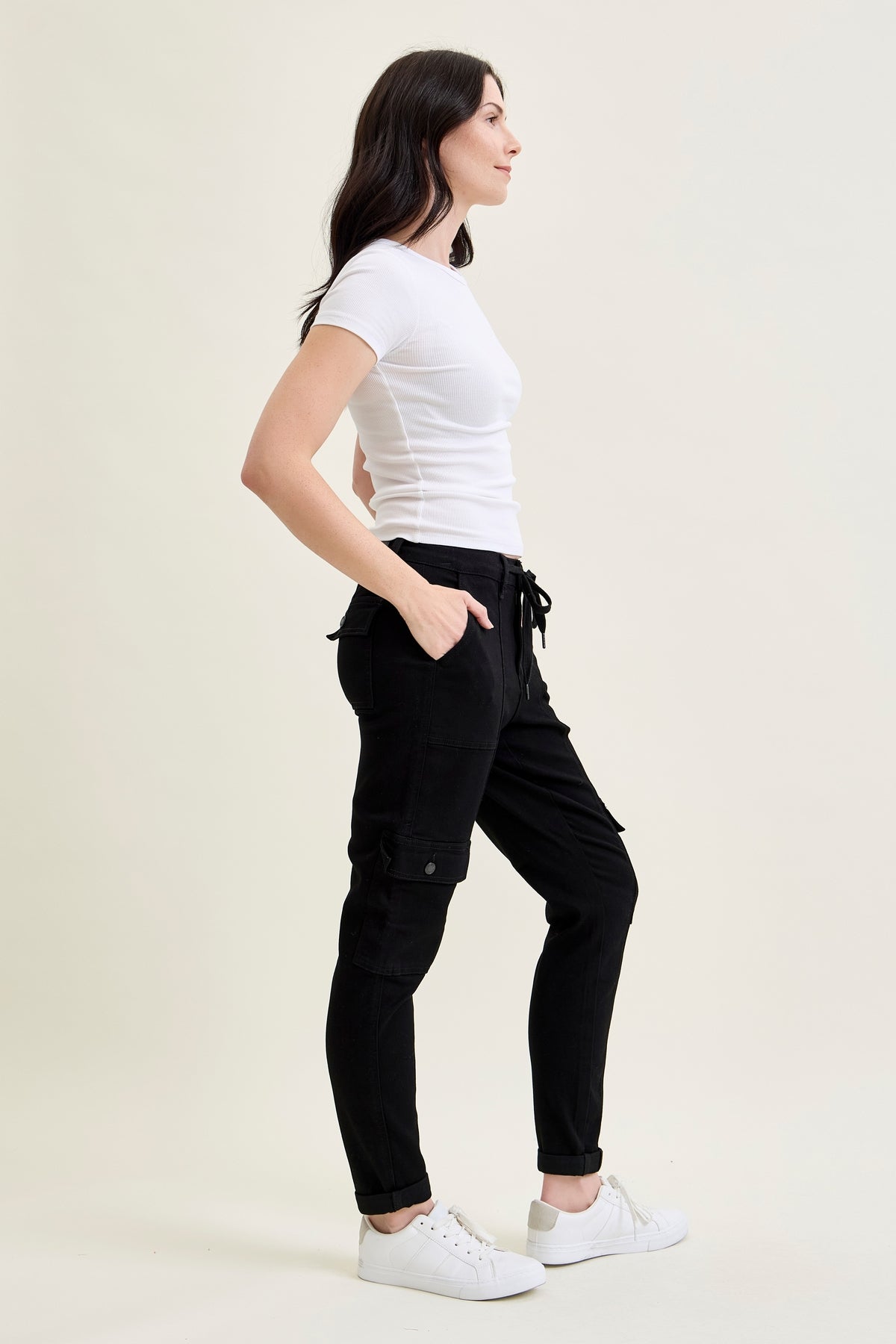 Celeste High Rise Cuffed Cargo Joggers