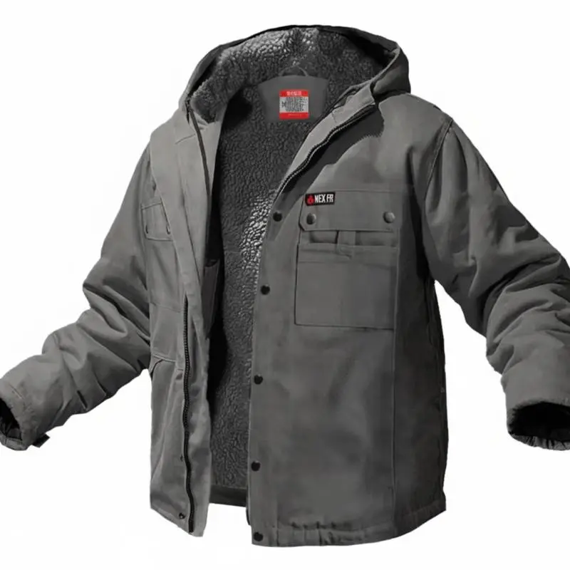 Heavy-duty flame-retardant lambswool-lined jacket