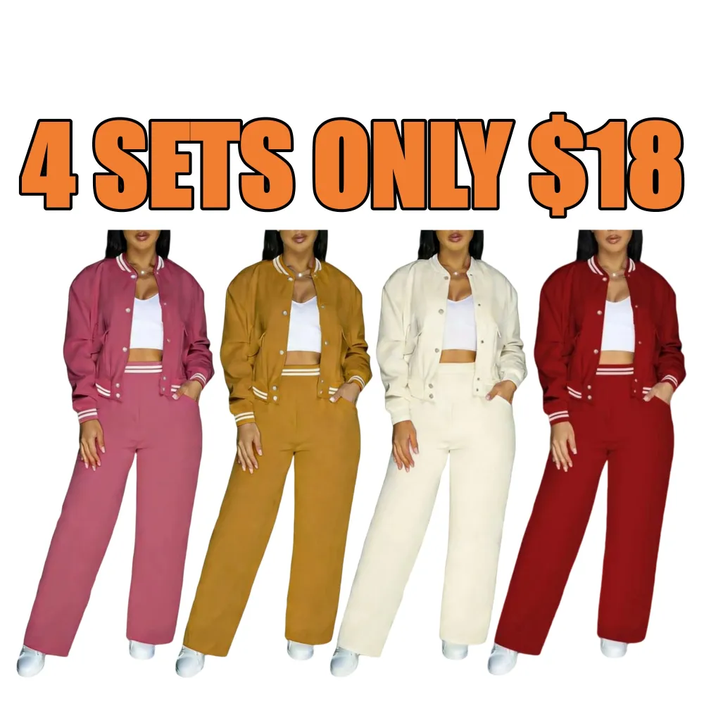 Women’s 2-Piece Baseball Jacket Set