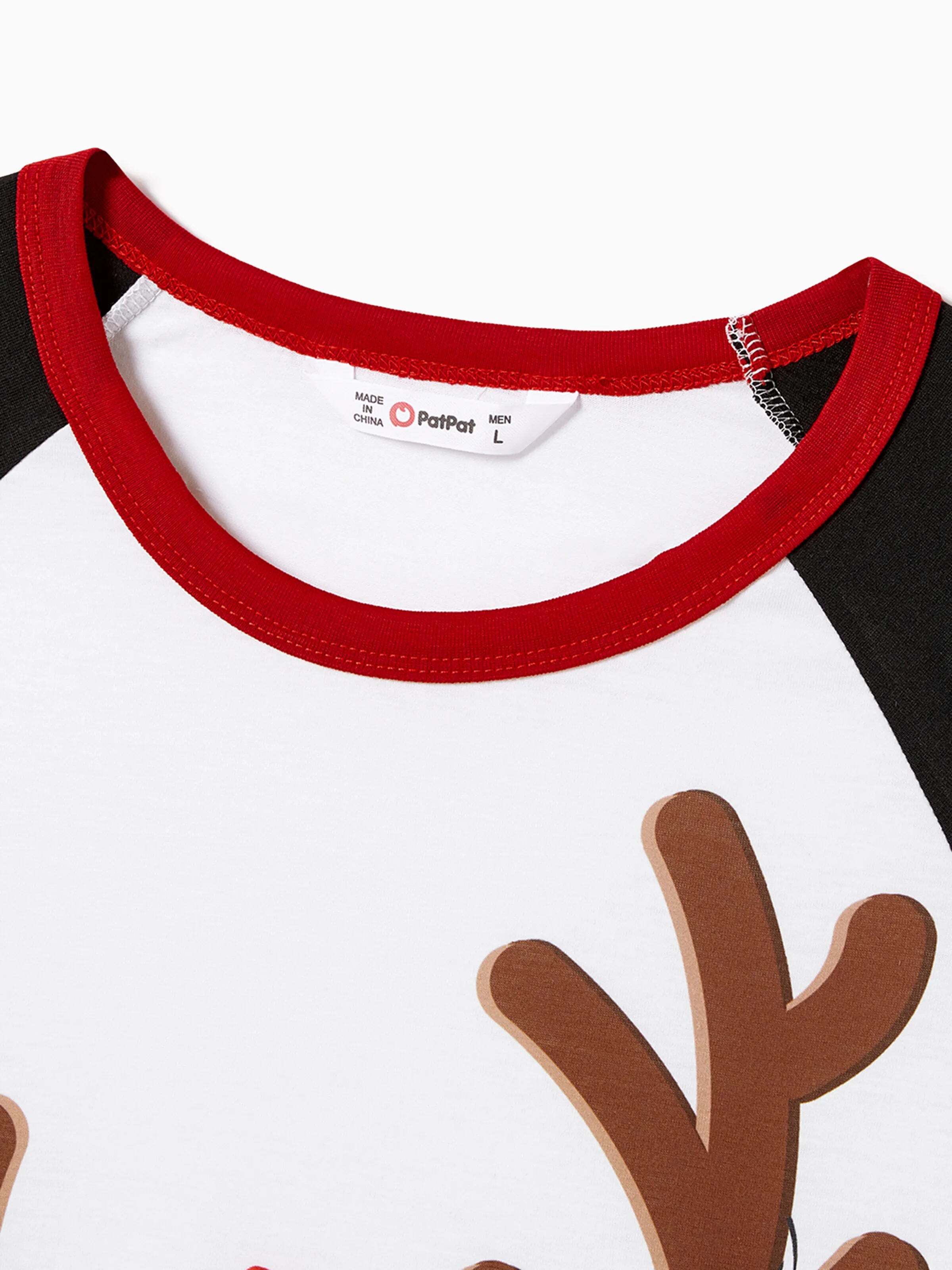 Christmas Reindeer Print Family Matching Pajamas Sets with Christmas Socks Black