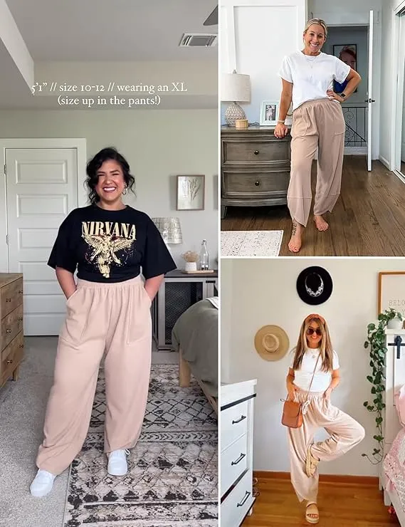 Womens Baggy Wide Leg Pants