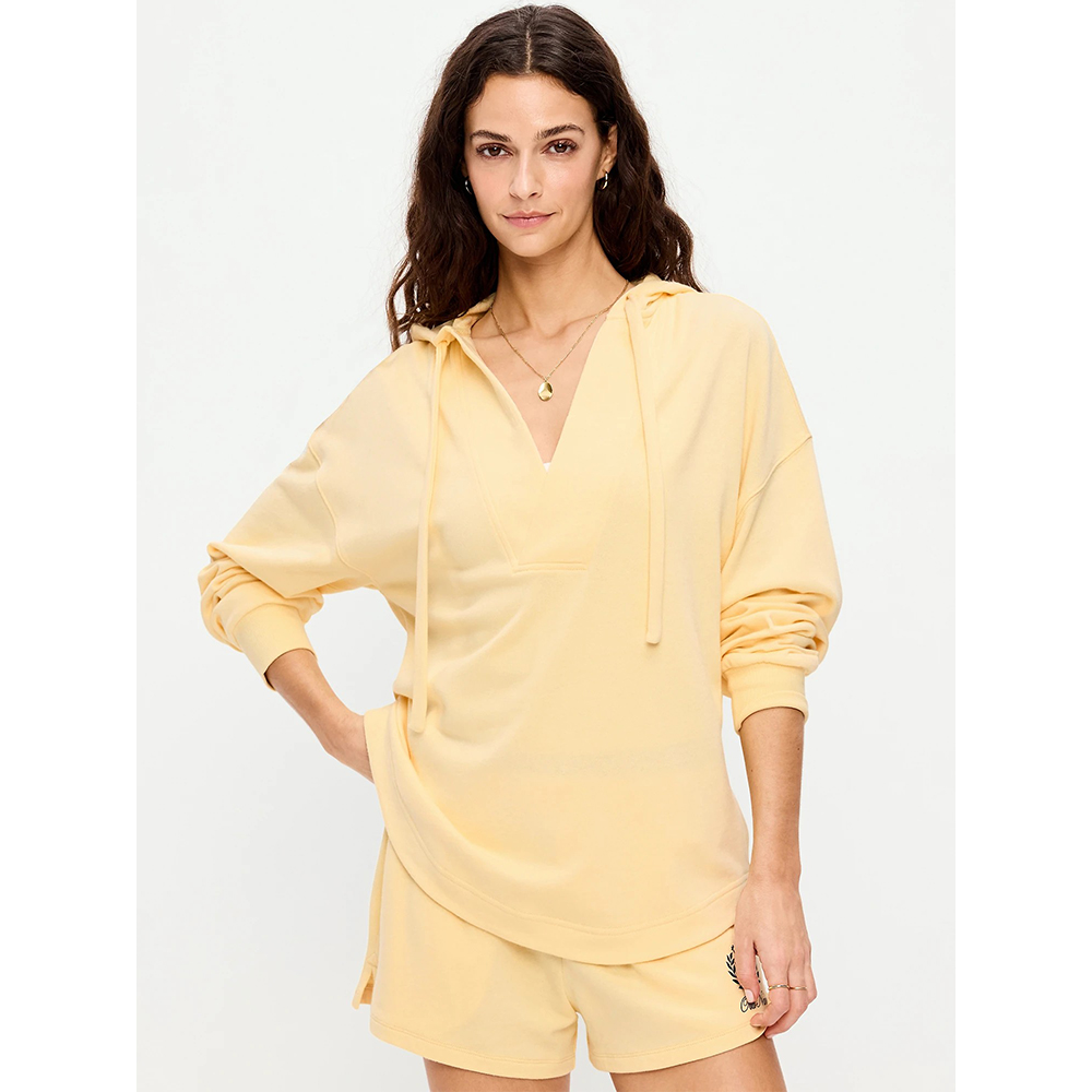 Women's 2 Piece Outfits Oversized Tunic Beach Hoodie  Shorts Set