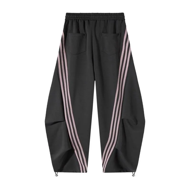 Loose Wide Leg Striped Track Pants Women's Casual Streetwear Joggers