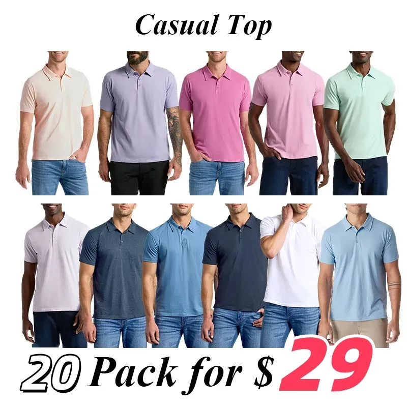 LA Men'S Casual Business POLO Shirt, Breathable Pique Fabric,Classic Polo