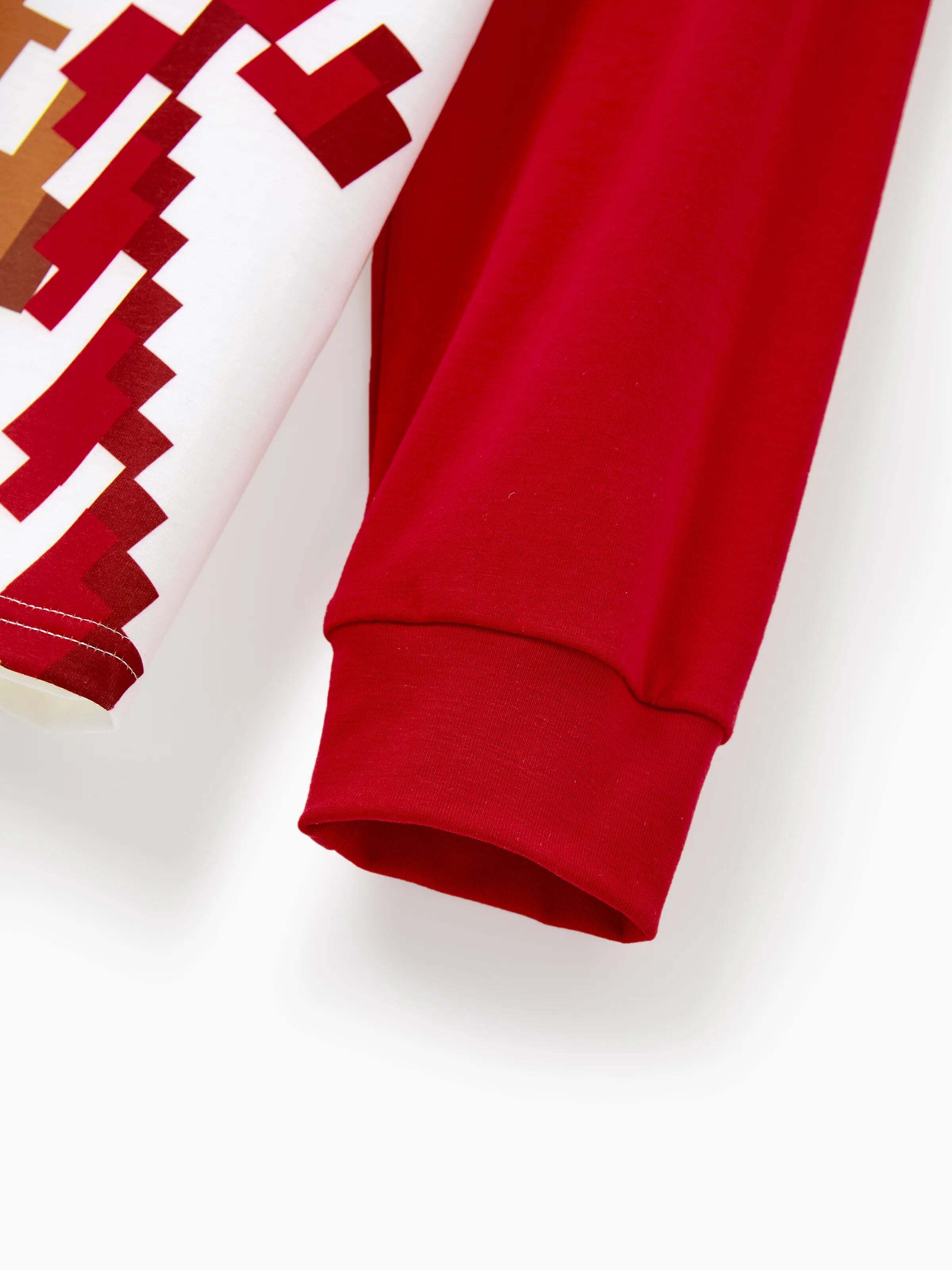 Christmas Matching Family Pajamas Set Gingerbread Print Long-sleeve PJS with Christmas Socks Red