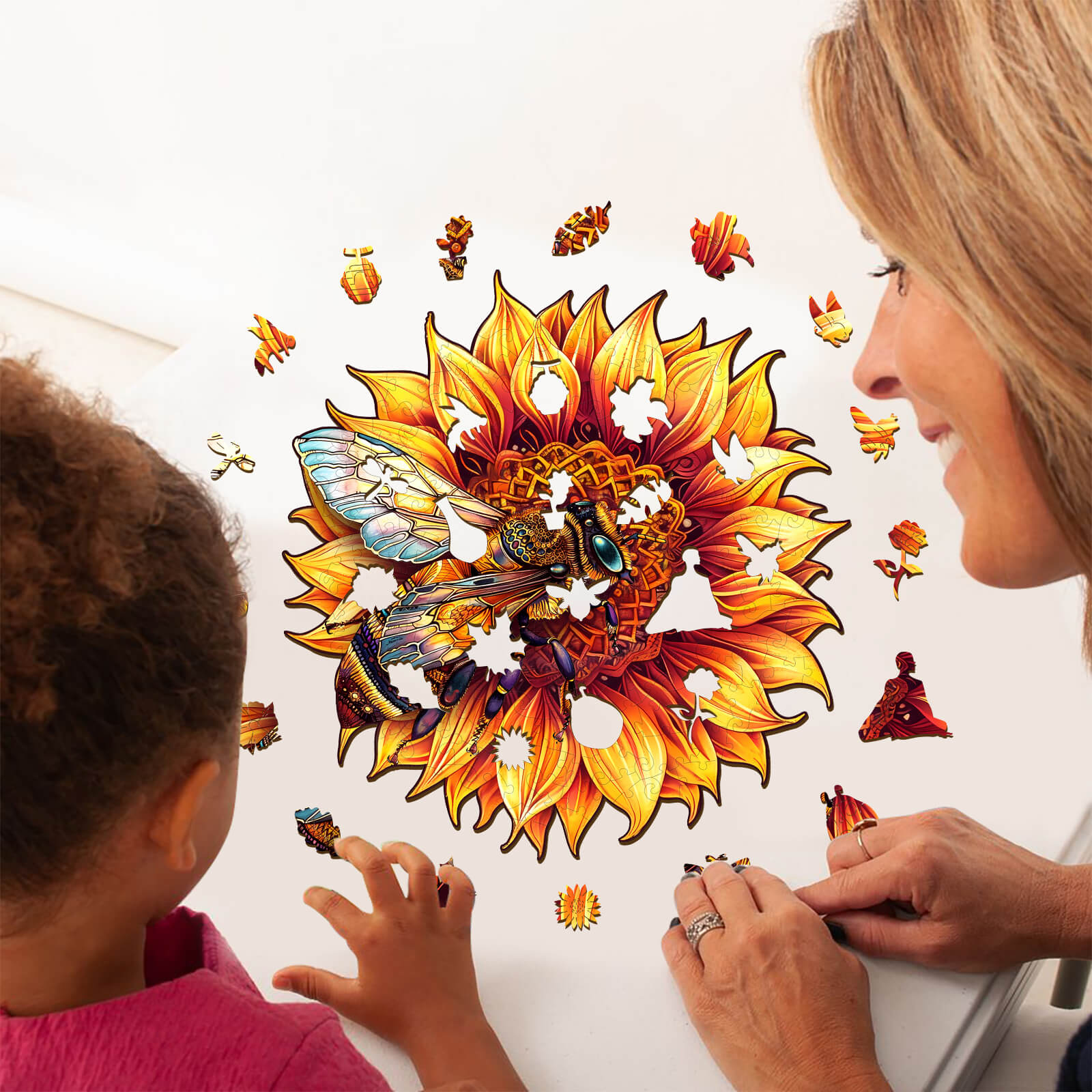 Bee and Sunflower Wooden Jigsaw Puzzle