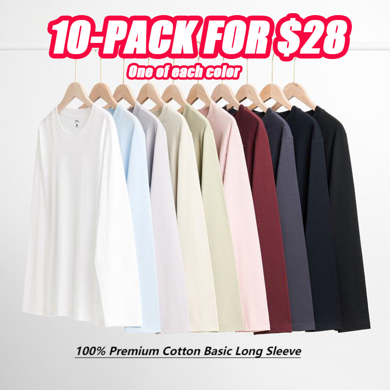 Heavyweight Long Sleeve 100% Cotton Shirts Solid Color Loose Fit Fade Proof