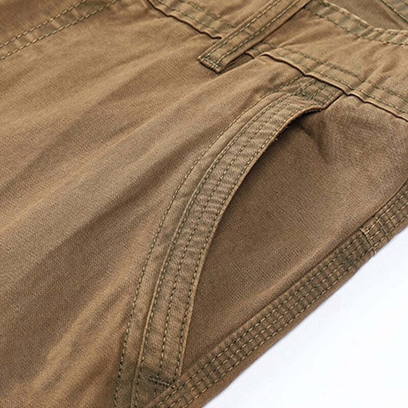 Men's Multi Pocket Plain Breathable Moisture Outdoor Daily Camping & Hiking Pants (Belt Included)