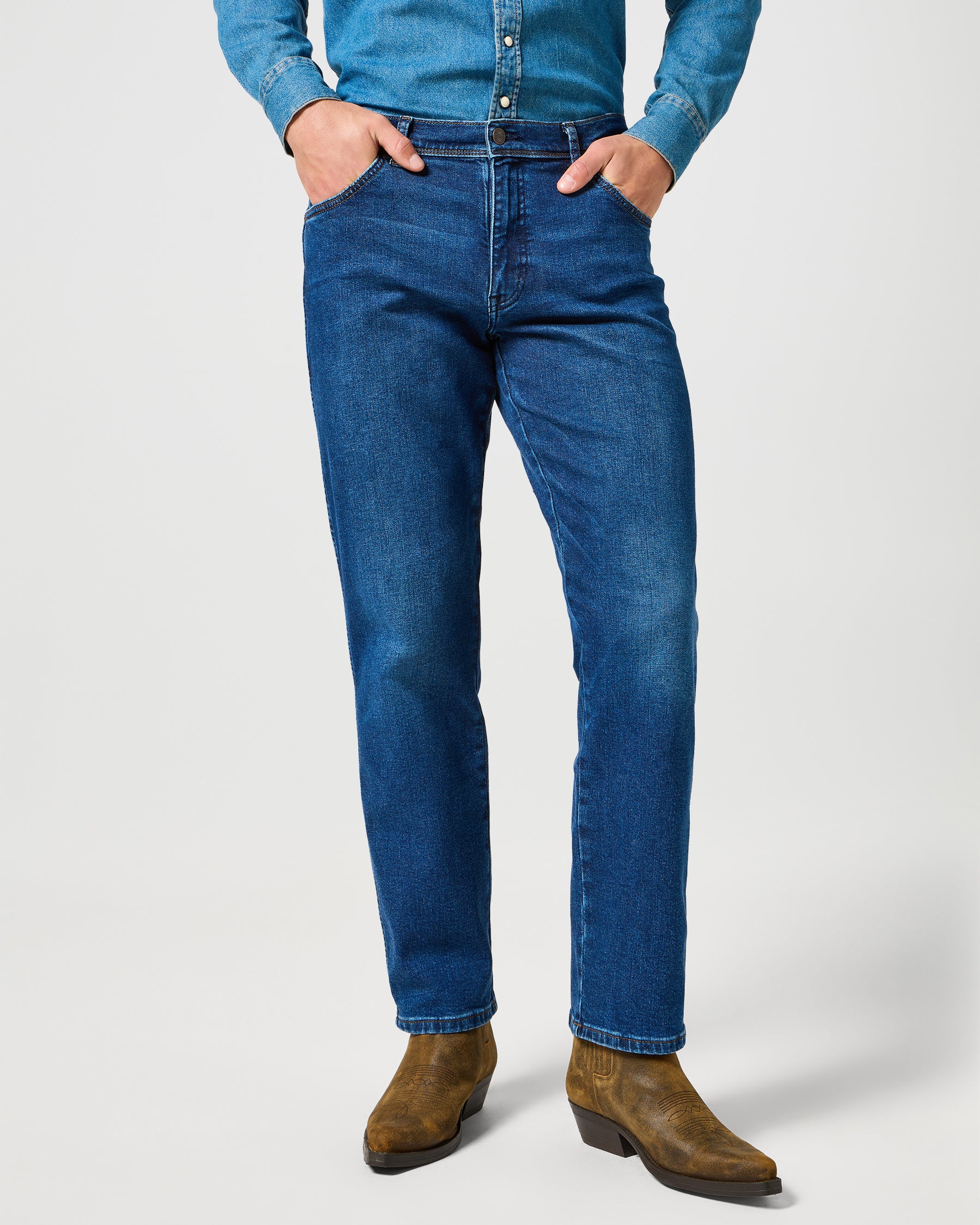 Texas Stretch Authentic Straight Brushed Mens Jeans - Shadow Jeans