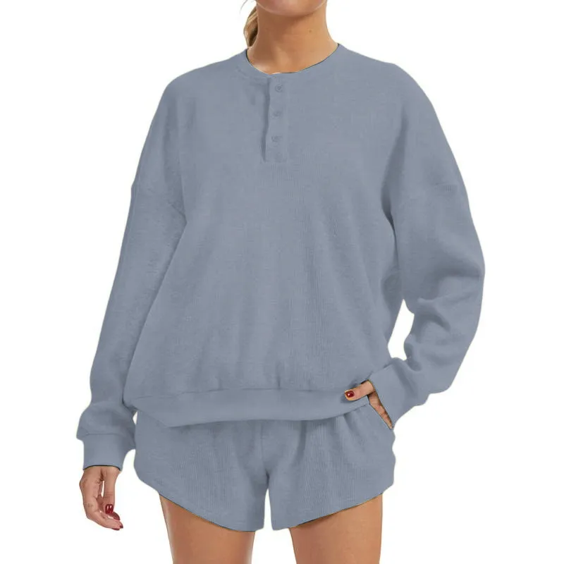 Women's Oversized Waffle Knit Lounge Set