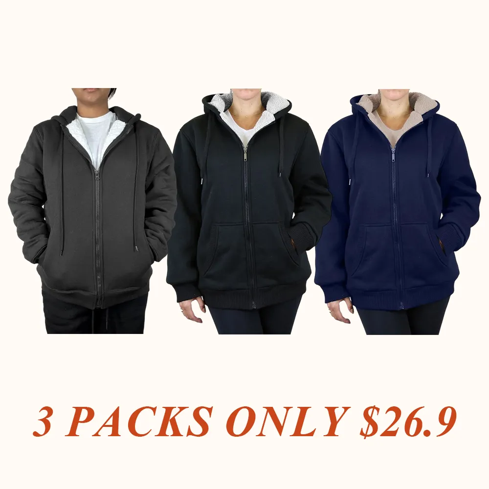 Women's Regular Fit Heavyweight Sherpa Fleece Lined Hoodies