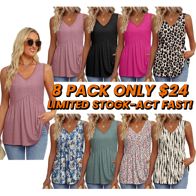 🔥8 - PACK $24 - Women’s Peplum Tops (Size Up 1-2 for Oversized Look)