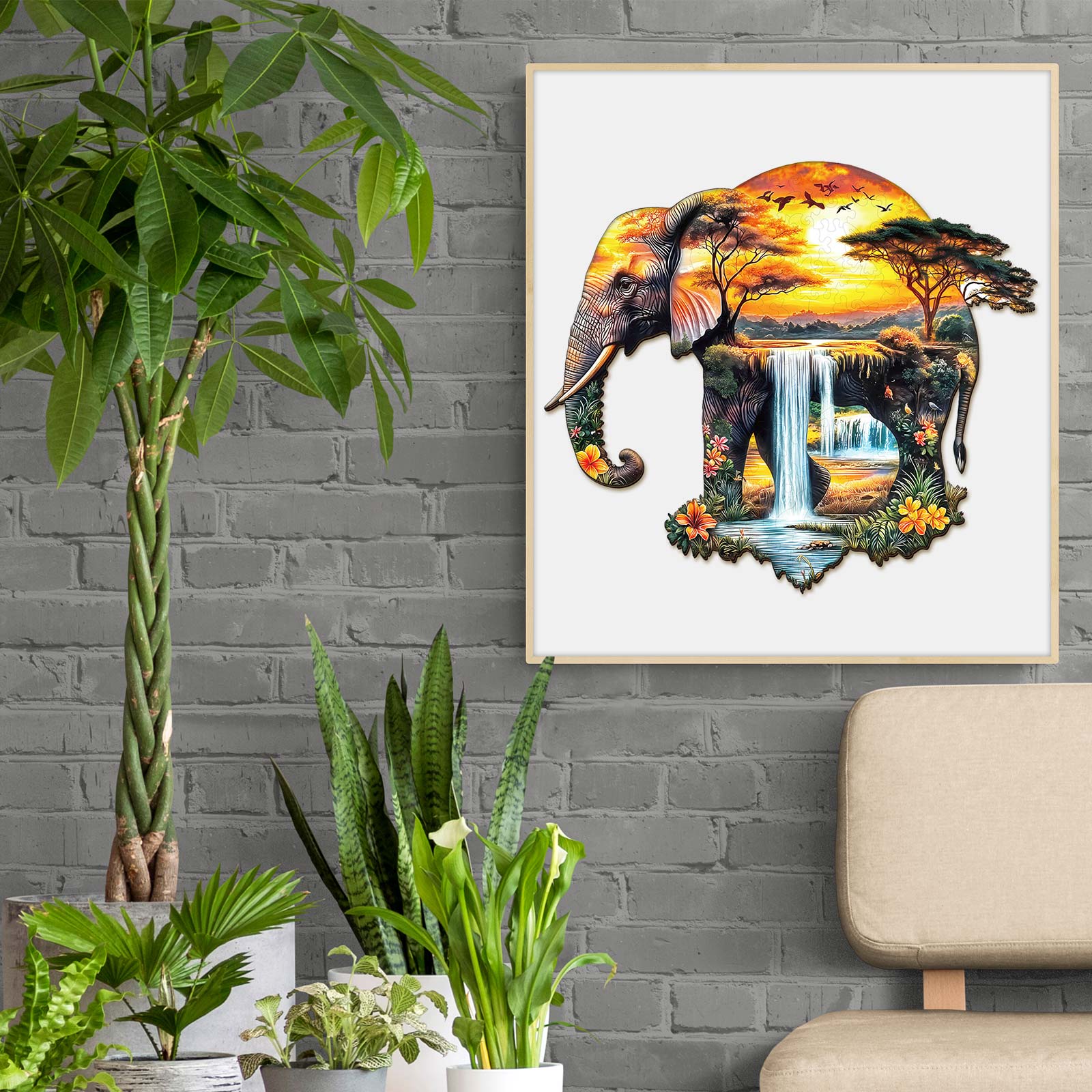 African elephant Wooden Jigsaw Puzzle