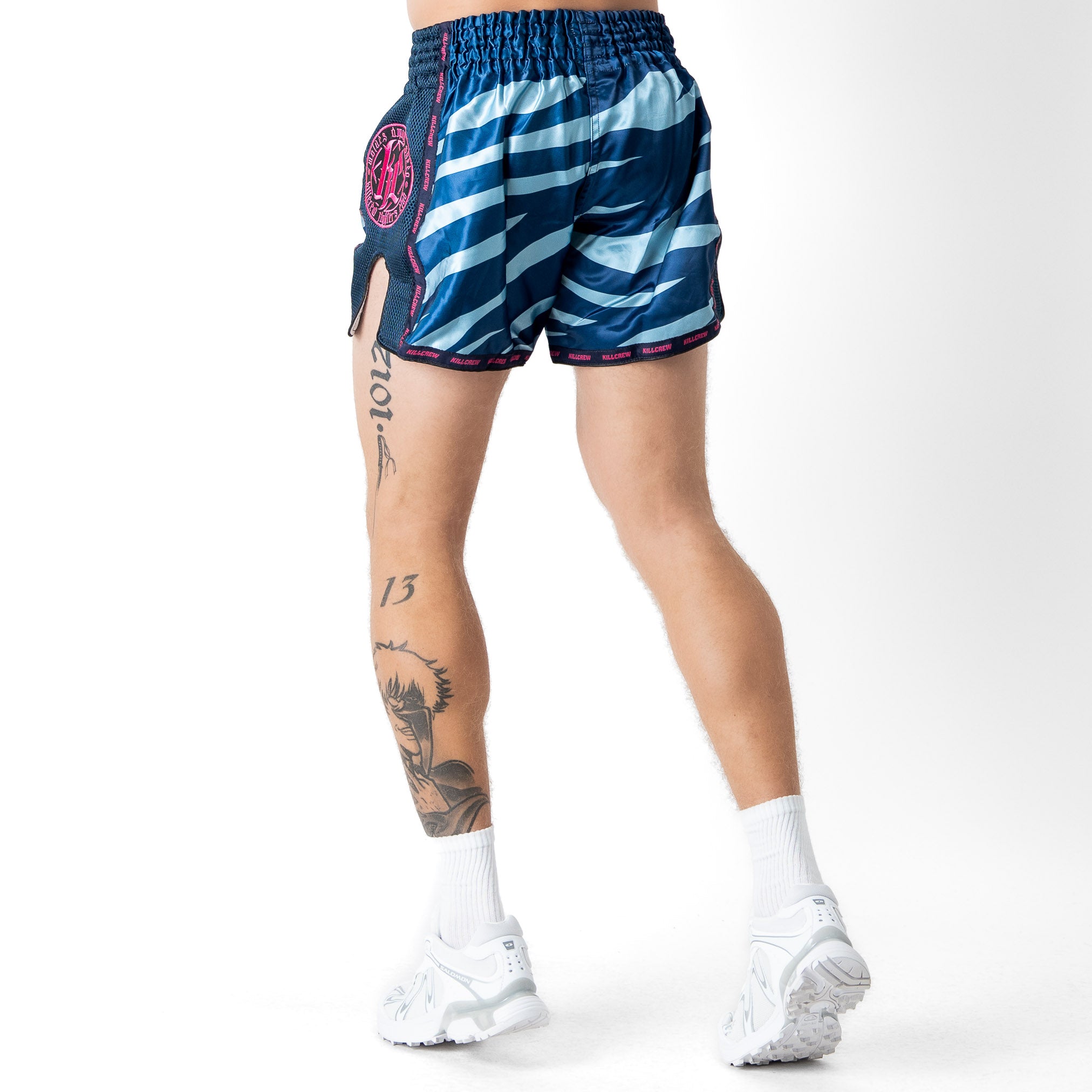 MUAY THAI FIGHT SHORTS -  TIGER PINK / BLUE