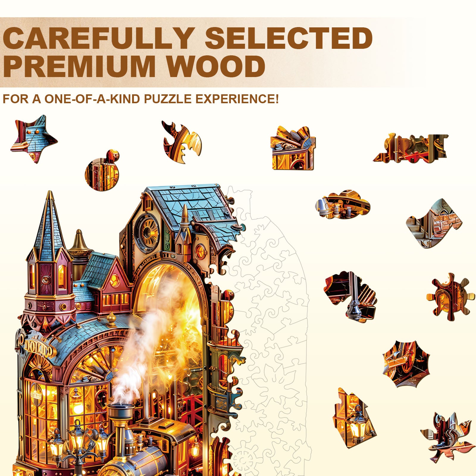 Steam platform Wooden Jigsaw Puzzle