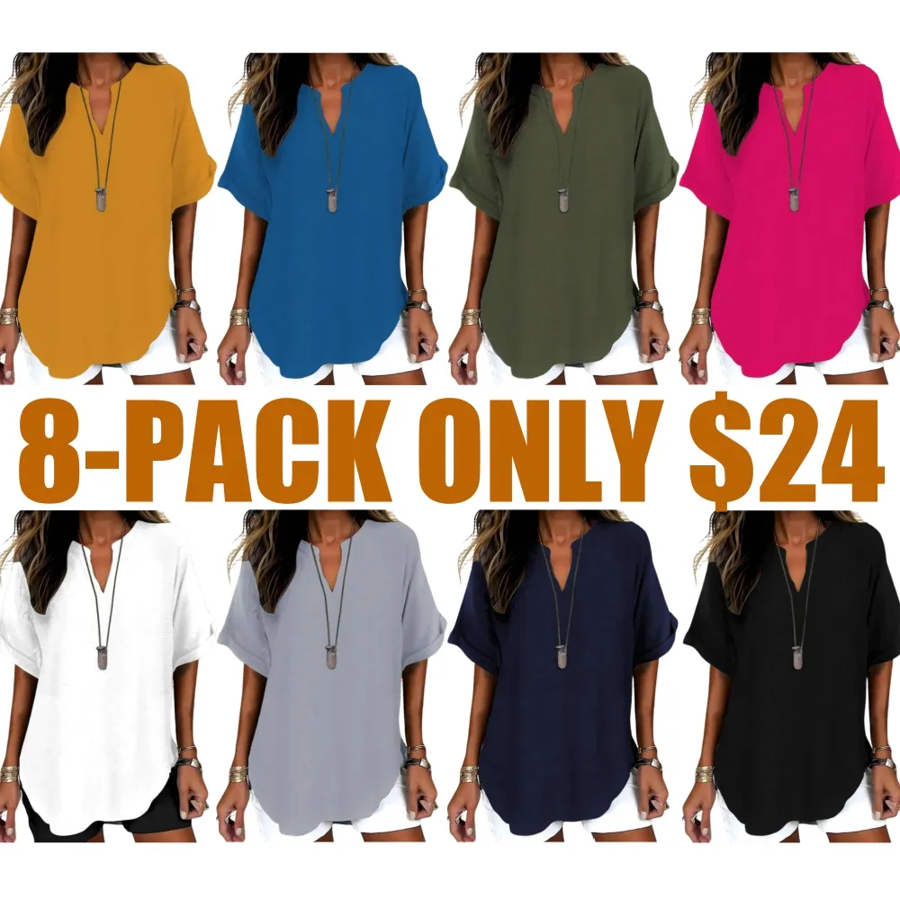 Women's Plain Shortsleeve Blouse (Just $3 Each!)
