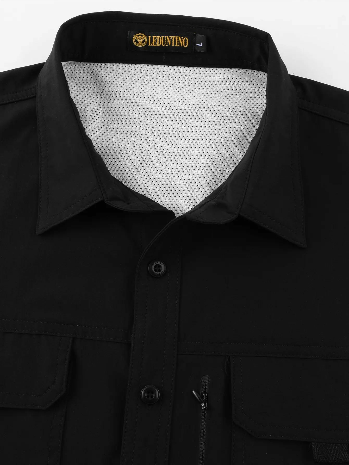 Men's American-Style Solid Color Shirt with Hidden Ventilation Holes Casual Summer Beach Nylon Shirt High-Quality Fabric Short Sleeves Button Closures