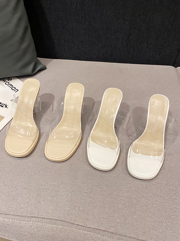 Open Toe Transparent Sandals Platform Shoes
