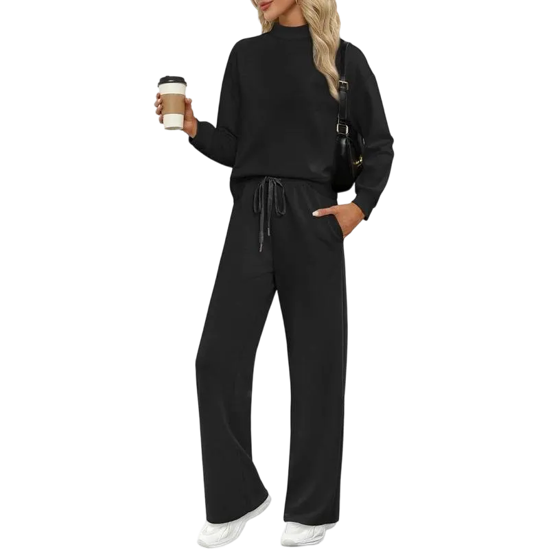 🔥Women's turtleneck top and casual suit set🔥