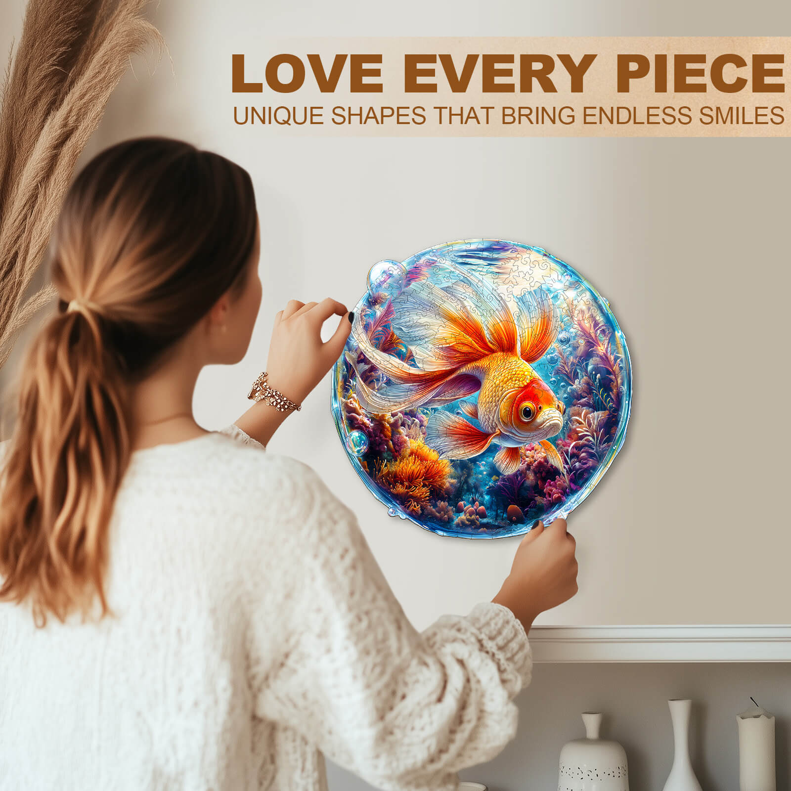 Bubble Goldfish Wooden Jigsaw Puzzle