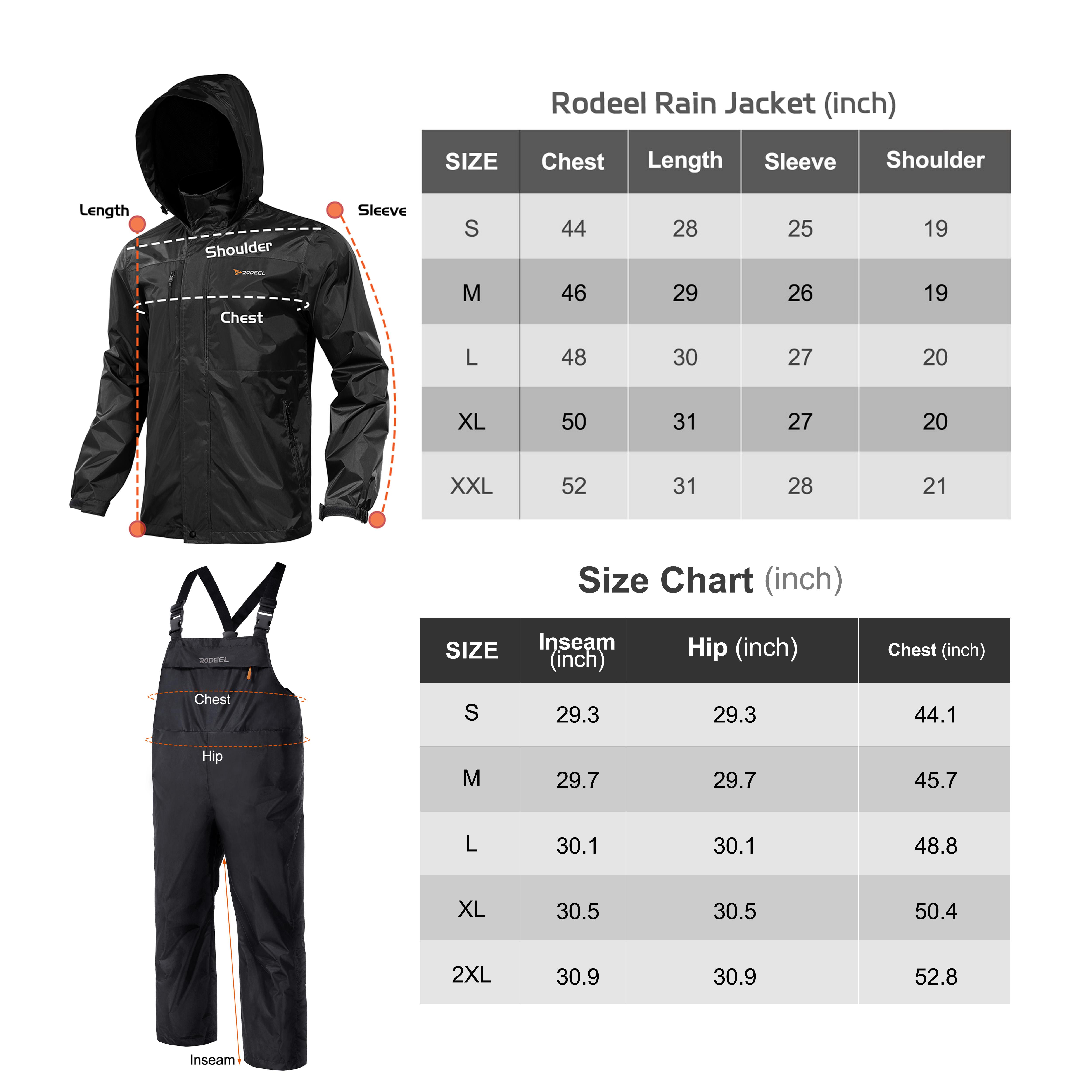 Waterproof Bib Overalls Rain Suit Men Lightweight Breathable Full Zip Hooded Jacket Durable Rain Coat Weatherproof Rainwear