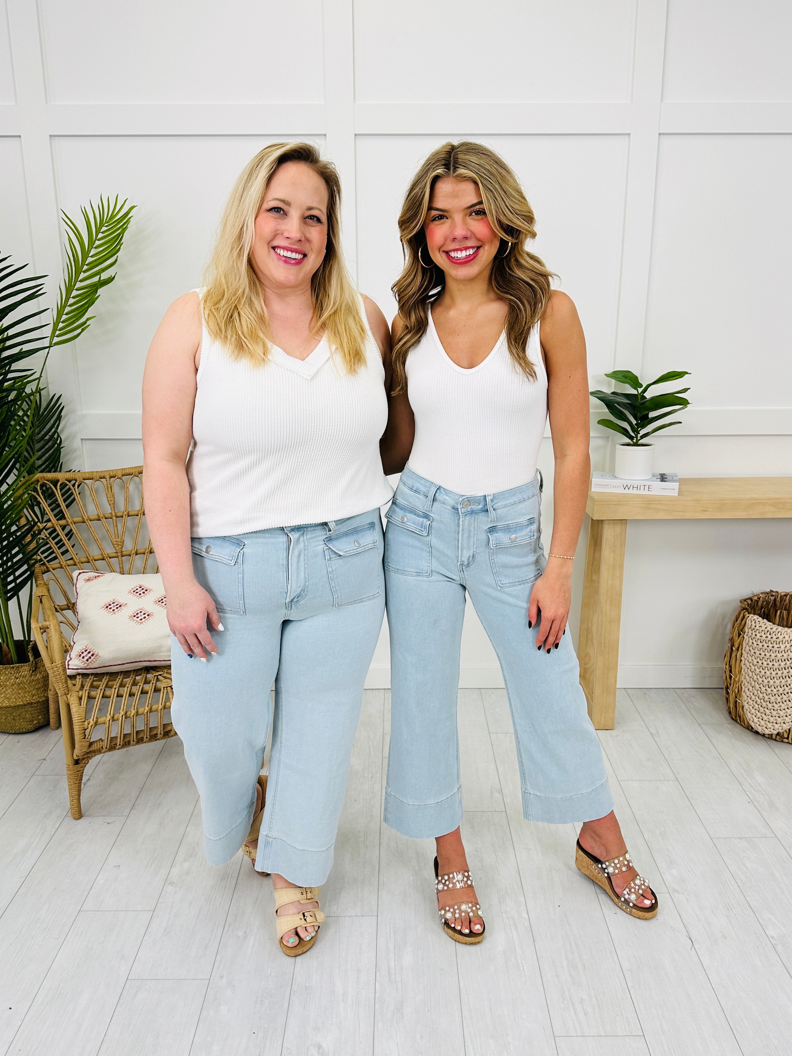 Mica Step Into Style Cropped Wide Leg Jeans