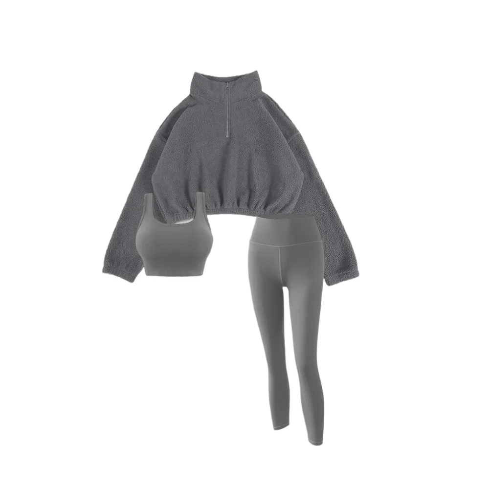 Women's Solid Thermal Lined Tracksuit Set