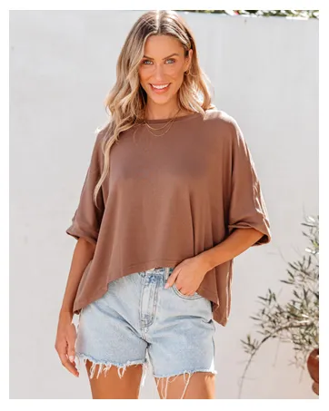 Women's Tops Oversized Basic Tee