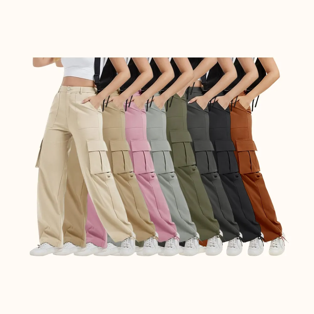 Stretchy Womens Cargo Pants thick thigh pants work outfits women Wide Leg Sweatpants Baggy