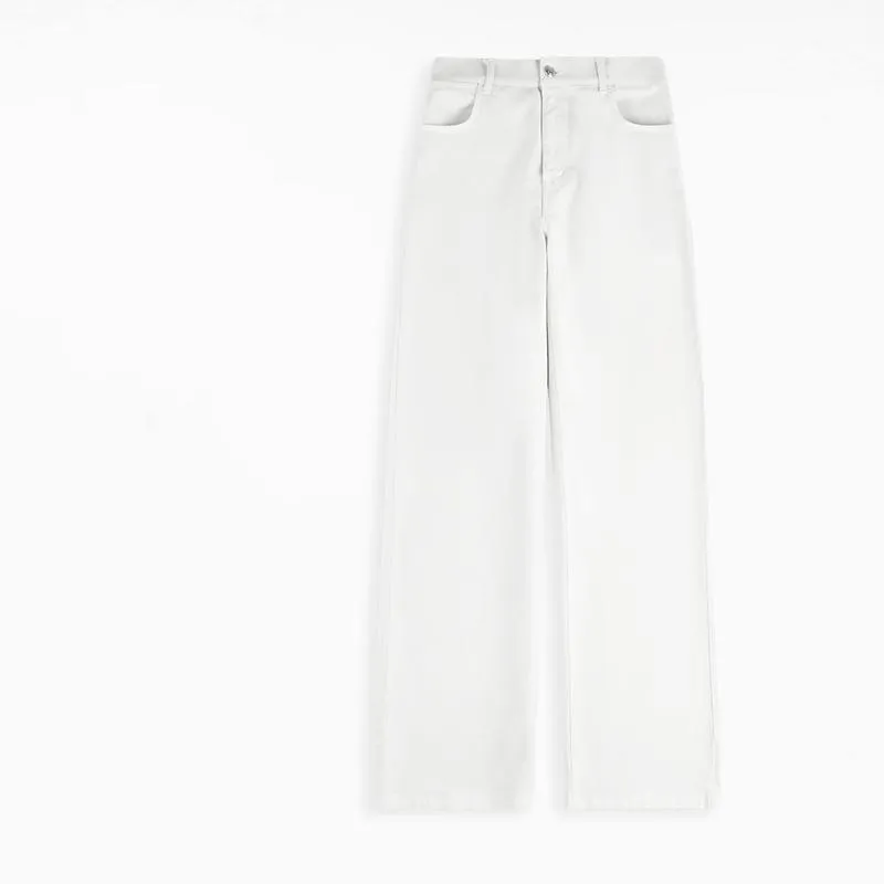 Casual Mid-Rise Denim Multi-Pocket Wide Leg Jeans