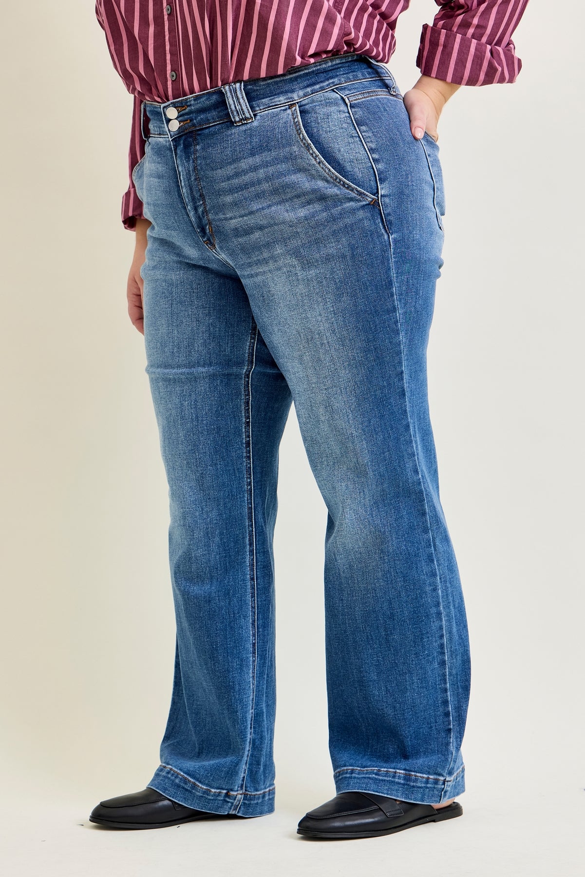 Penny Wide Denim Trouser - PLUS